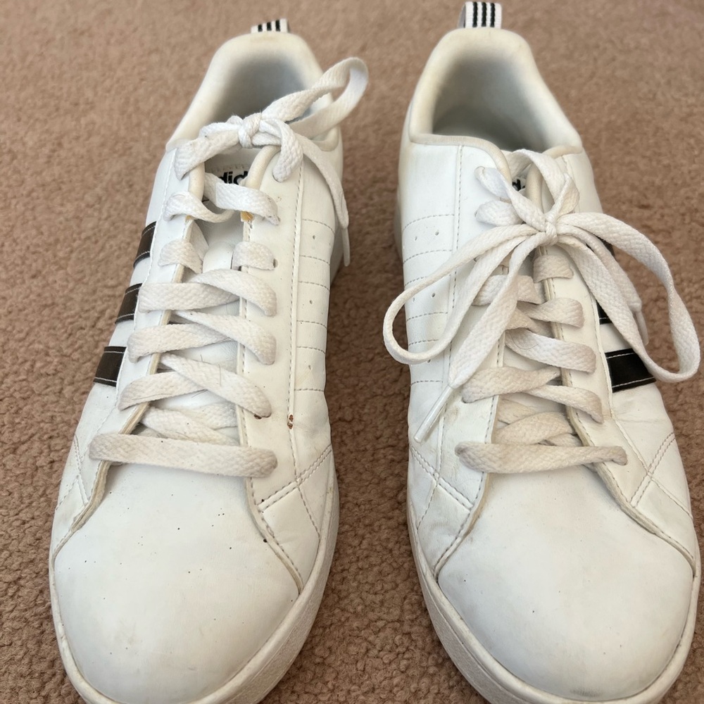 Adidas Men's White and Black Sneakers